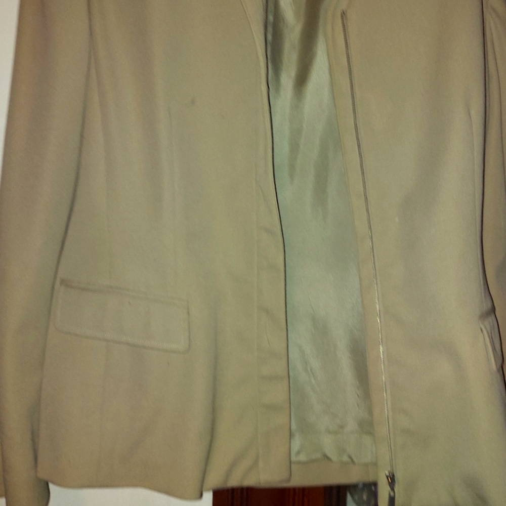 Ann Taylor zipped blazer,tan ,size 10